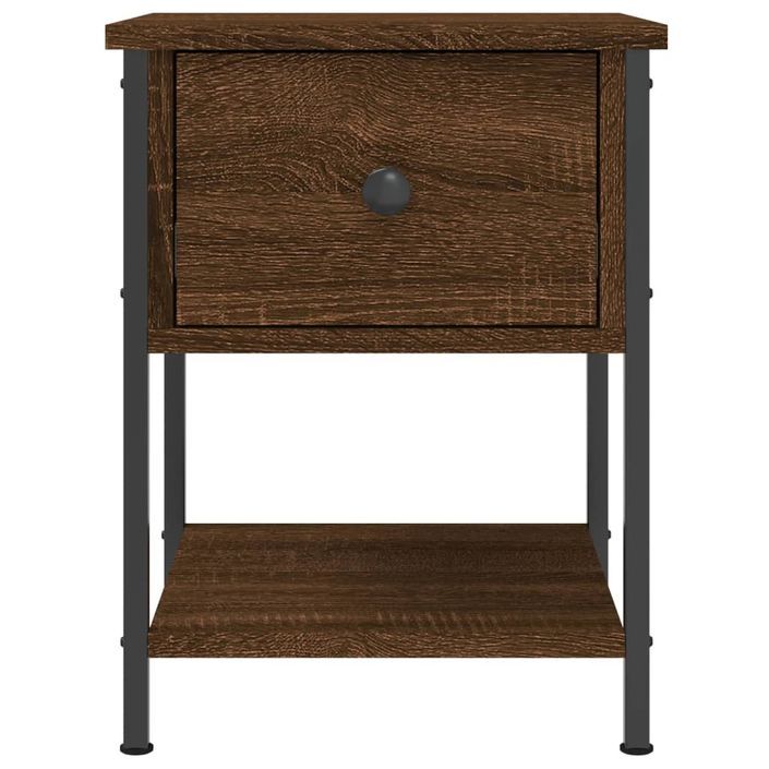 Table de chevet chêne marron 34x35,5x45 cm bois d'ingénierie - Photo n°6