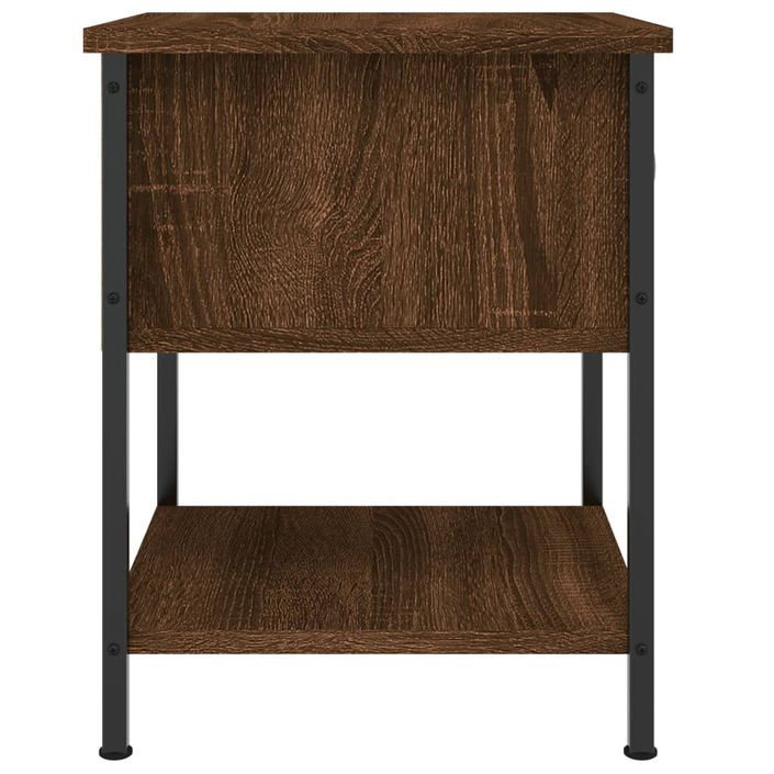 Table de chevet chêne marron 34x35,5x45 cm bois d'ingénierie - Photo n°7
