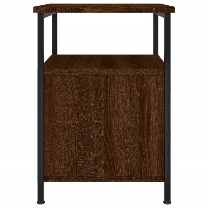 Table de chevet chêne marron 34x35,5x50 cm bois d'ingénierie - Photo n°7
