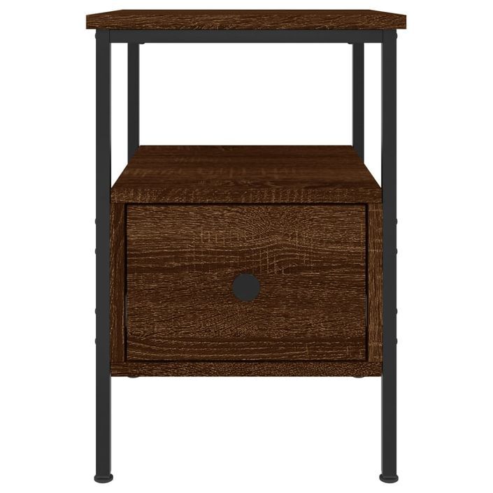 Table de chevet chêne marron 34x36x50 cm bois d'ingénierie - Photo n°6