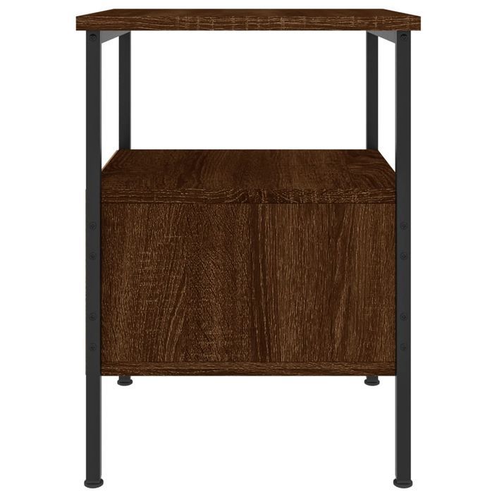 Table de chevet chêne marron 34x36x50 cm bois d'ingénierie - Photo n°7