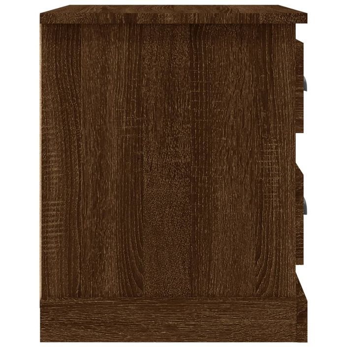 Table de chevet chêne marron 39x39x47,5 cm bois d'ingénierie - Photo n°8