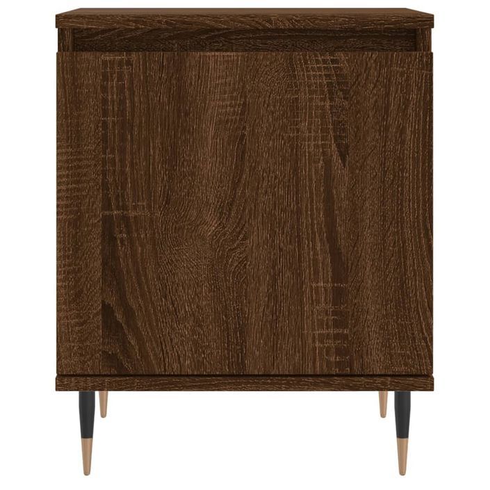 Table de chevet chêne marron 40x30x50 cm bois d'ingénierie - Photo n°5