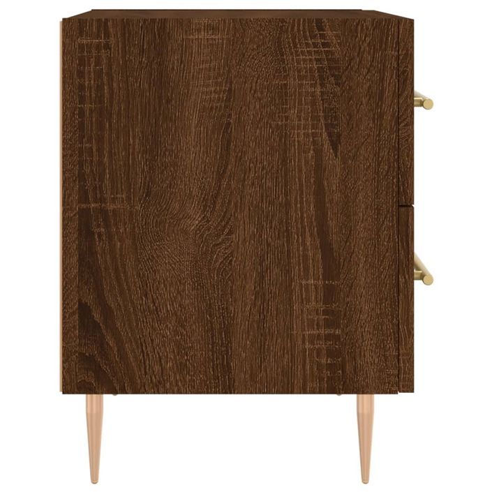 Table de chevet chêne marron 40x35x47,5 cm bois d’ingénierie - Photo n°7