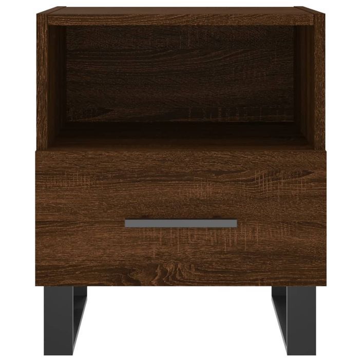 Table de chevet chêne marron 40x35x47,5 cm bois d’ingénierie - Photo n°4