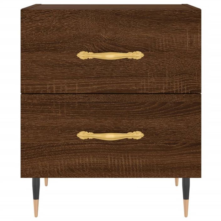 Table de chevet chêne marron 40x35x47,5 cm bois d’ingénierie - Photo n°6