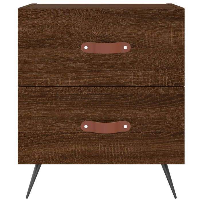 Table de chevet chêne marron 40x35x47,5 cm bois d’ingénierie - Photo n°4