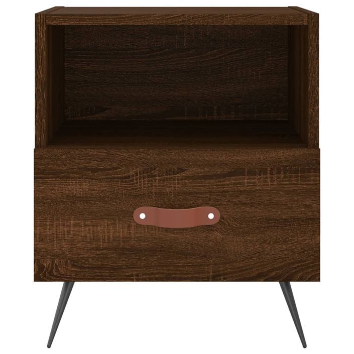 Table de chevet chêne marron 40x35x47,5 cm bois d’ingénierie - Photo n°4