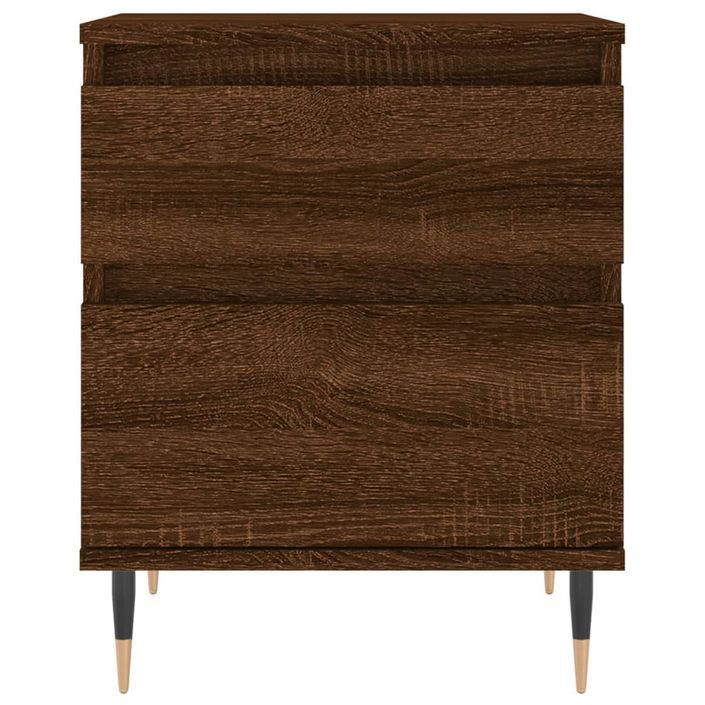 Table de chevet chêne marron 40x35x50 cm bois d’ingénierie - Photo n°5