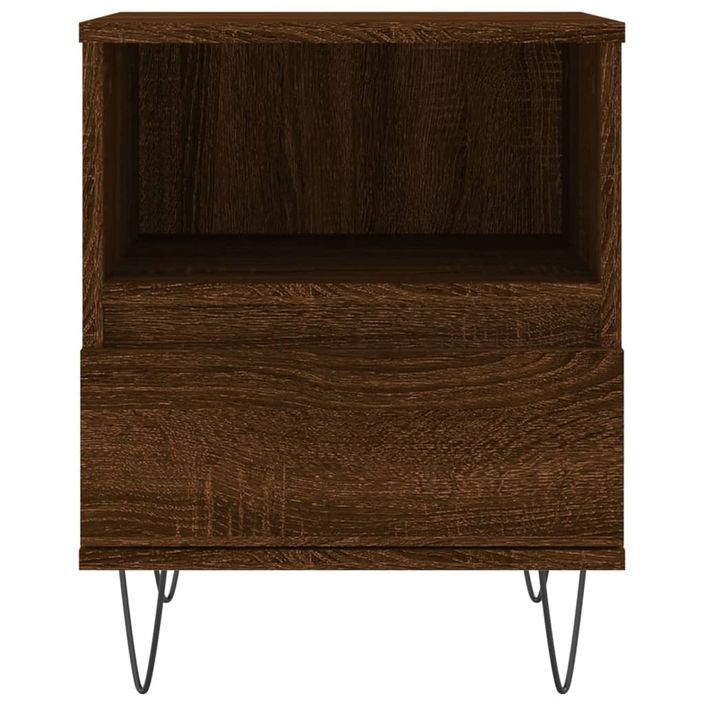 Table de chevet chêne marron 40x35x50 cm bois d’ingénierie - Photo n°6