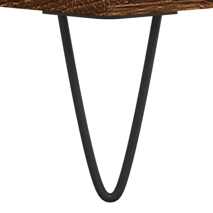 Table de chevet chêne marron 40x35x50 cm bois d’ingénierie - Photo n°9