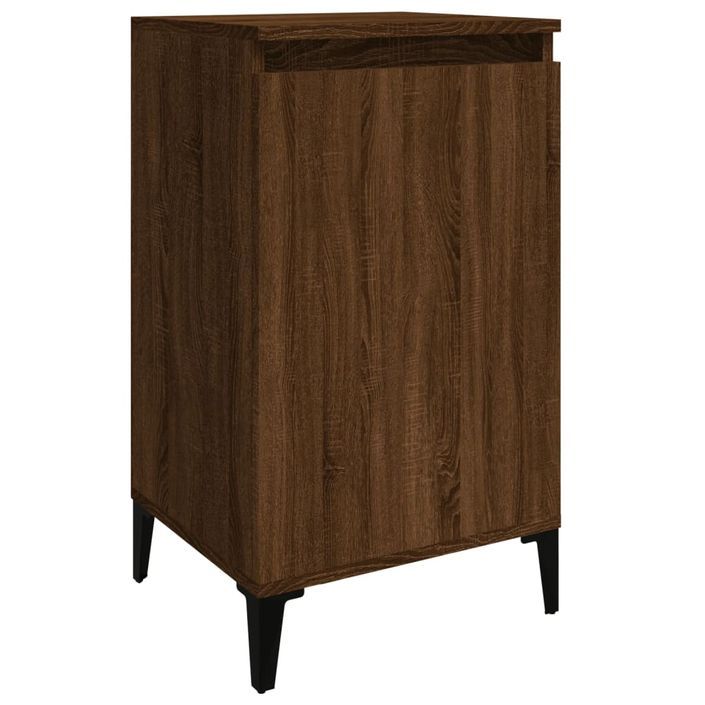 Table de chevet chêne marron 40x35x70 cm bois d'ingénierie - Photo n°2