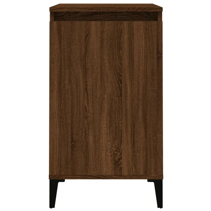 Table de chevet chêne marron 40x35x70 cm bois d'ingénierie - Photo n°5