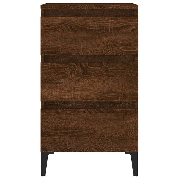 Table de chevet chêne marron 40x35x70 cm bois d'ingénierie - Photo n°7