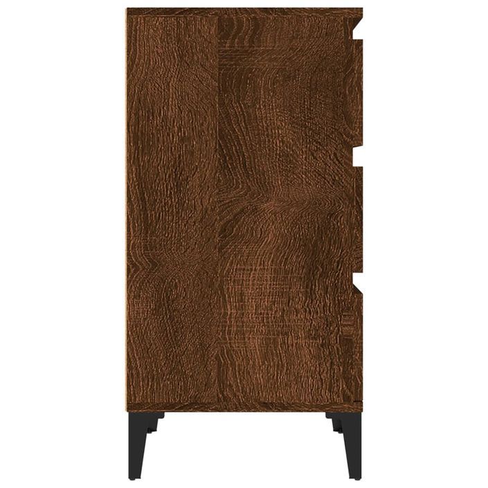 Table de chevet chêne marron 40x35x70 cm bois d'ingénierie - Photo n°8
