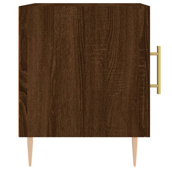Table de chevet chêne marron 40x40x50 cm bois d’ingénierie - Photo n°7