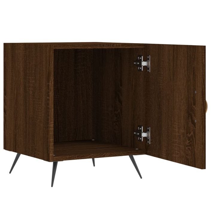 Table de chevet chêne marron 40x40x50 cm bois d’ingénierie - Photo n°3