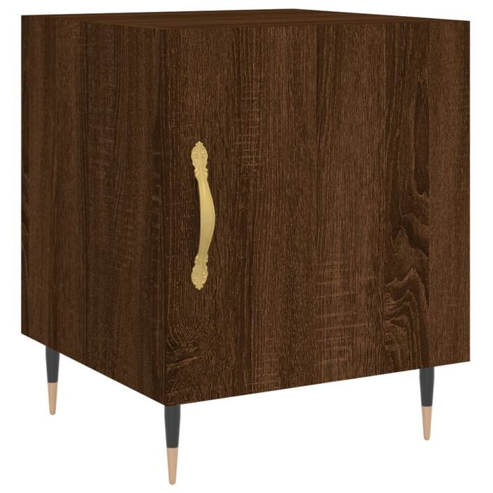 Table de chevet chêne marron 40x40x50 cm bois d’ingénierie - Photo n°2