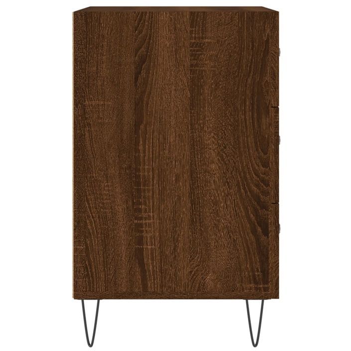 Table de chevet chêne marron 40x40x66 cm bois d'ingénierie - Photo n°6