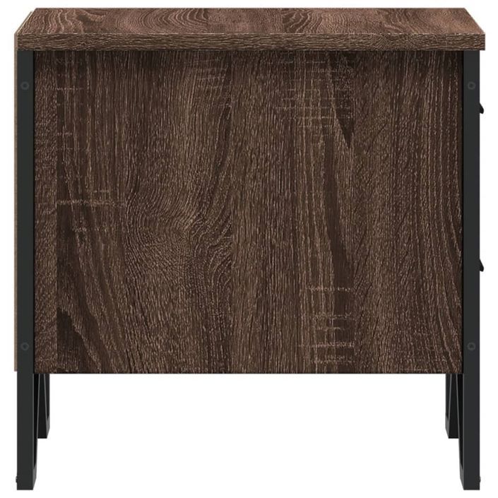 Table de chevet chêne marron 40x41x40 cm bois d’ingénierie - Photo n°7