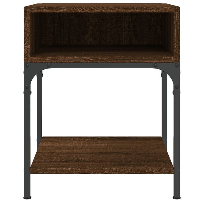 Table de chevet chêne marron 40x41x50 cm bois d'ingénierie - Photo n°4