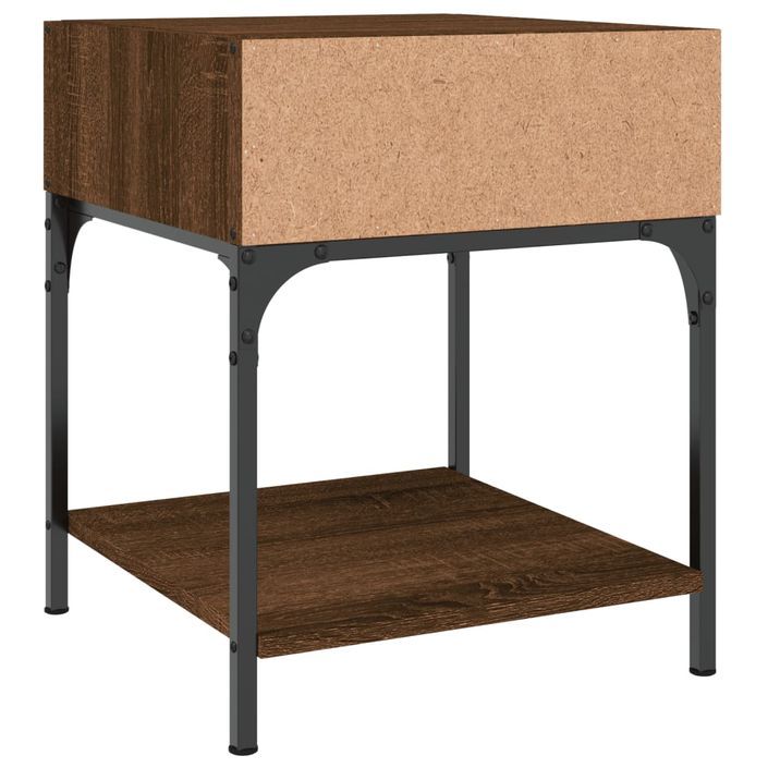 Table de chevet chêne marron 40x41x50 cm bois d'ingénierie - Photo n°6