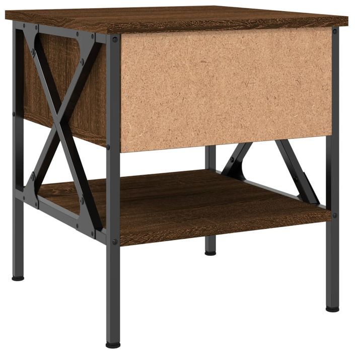 Table de chevet chêne marron 40x42x45 cm bois d'ingénierie - Photo n°8