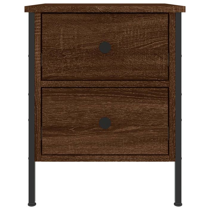 Table de chevet chêne marron 40x42x50 cm bois d'ingénierie - Photo n°5