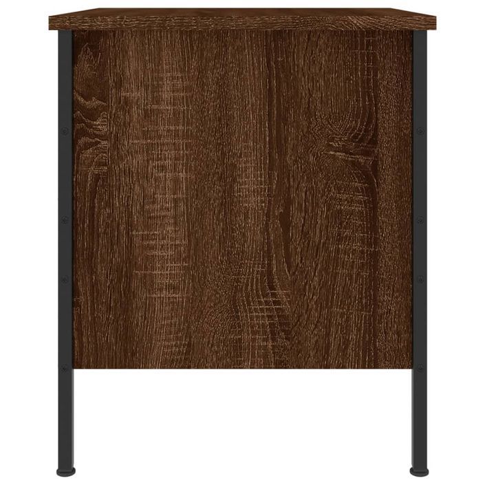 Table de chevet chêne marron 40x42x50 cm bois d'ingénierie - Photo n°7