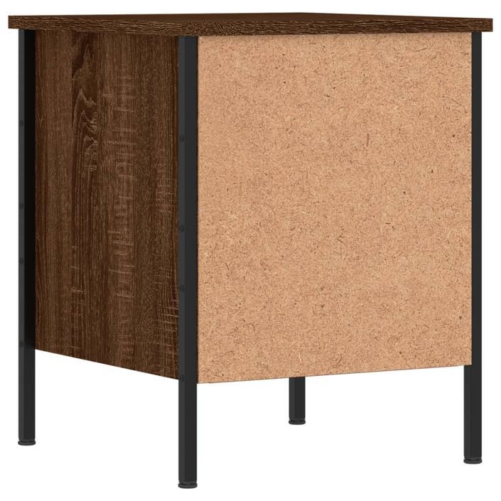 Table de chevet chêne marron 40x42x50 cm bois d'ingénierie - Photo n°8