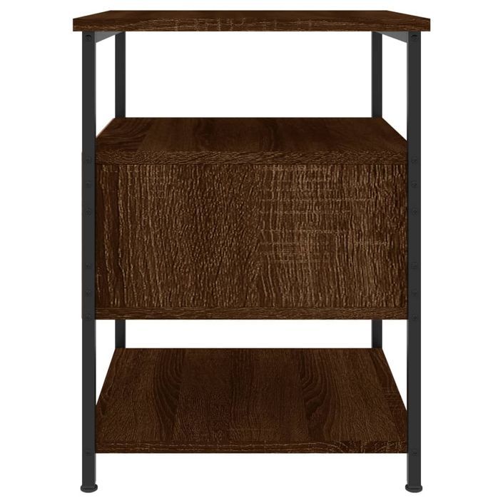 Table de chevet chêne marron 40x42x56 cm bois d'ingénierie - Photo n°7