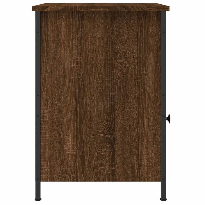 Table de chevet chêne marron 40x42x60 cm bois d'ingénierie - Photo n°7