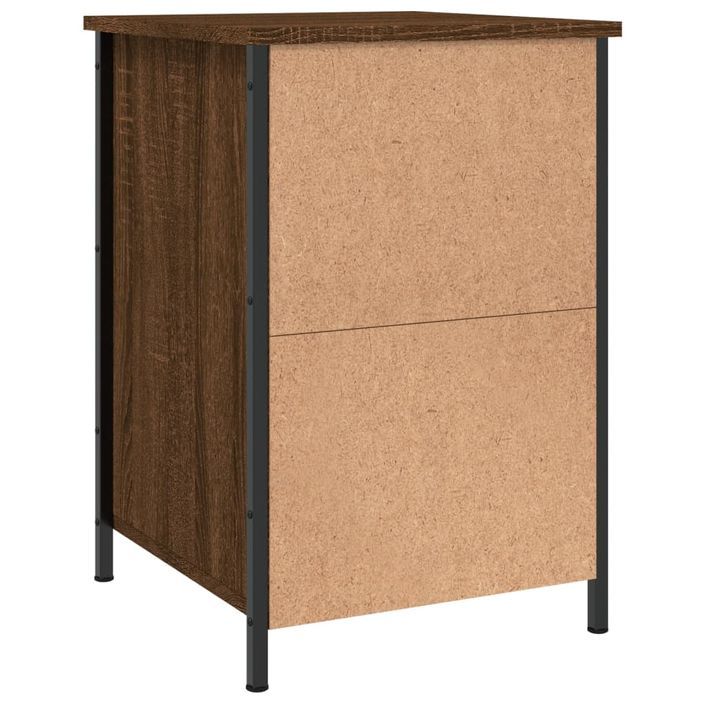Table de chevet chêne marron 40x42x60 cm bois d'ingénierie - Photo n°8