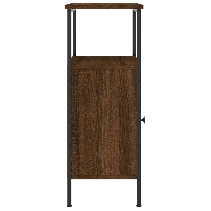 Table de chevet chêne marron 41x31x80 cm bois d'ingénierie - Photo n°7
