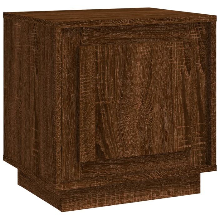 Table de chevet chêne marron 44x35x45 cm bois d'ingénierie - Photo n°1