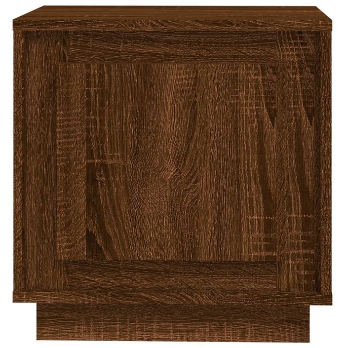 Table de chevet chêne marron 44x35x45 cm bois d'ingénierie - Photo n°7