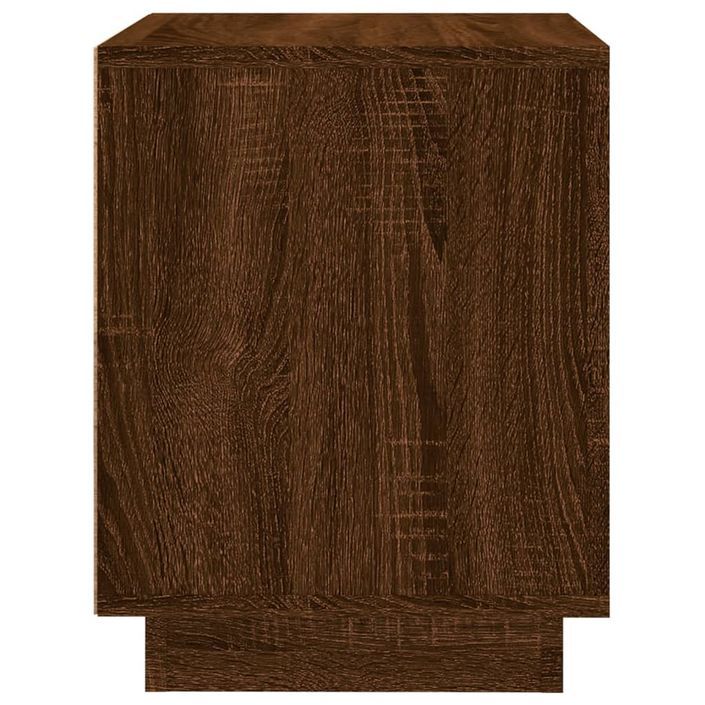 Table de chevet chêne marron 44x35x45 cm bois d'ingénierie - Photo n°8