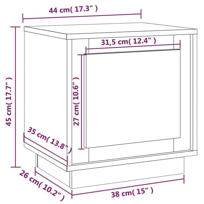 Table de chevet chêne marron 44x35x45 cm bois d'ingénierie - Photo n°11