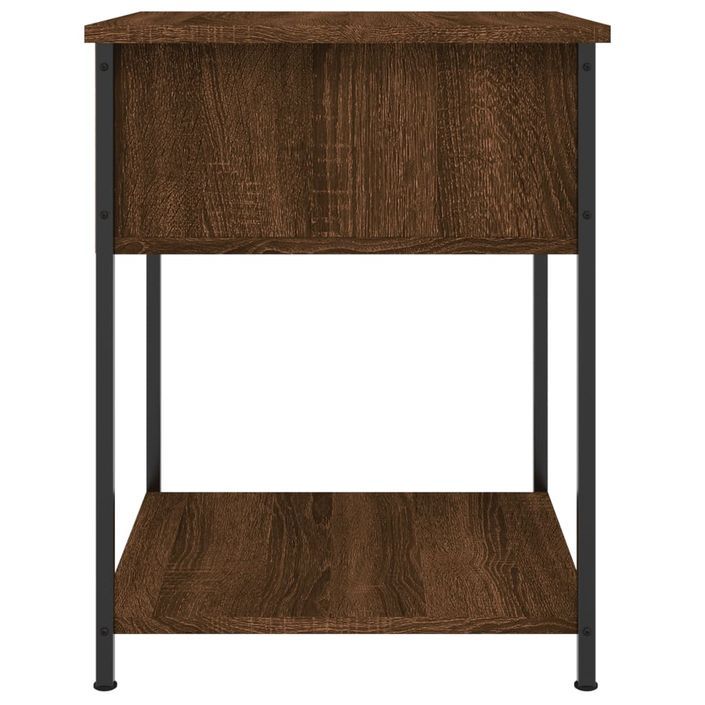Table de chevet chêne marron 44x45x58 cm bois d'ingénierie - Photo n°7