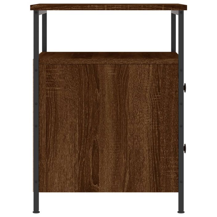 Table de chevet chêne marron 44x45x60 cm bois d'ingénierie - Photo n°7