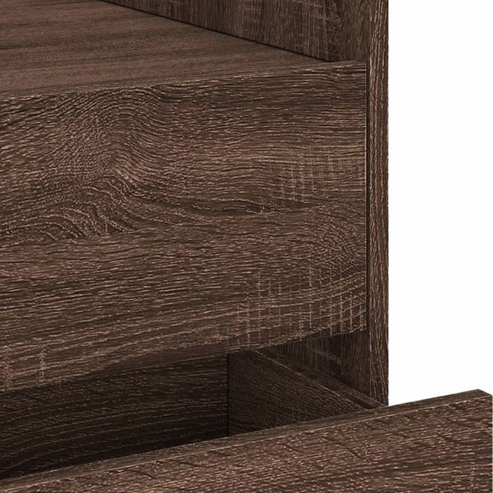 Table de chevet chêne marron 45x50x50 cm bois d’ingénierie - Photo n°9