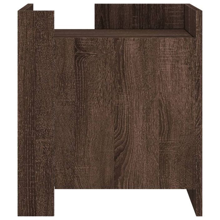 Table de chevet chêne marron 45x50x50 cm bois d’ingénierie - Photo n°4