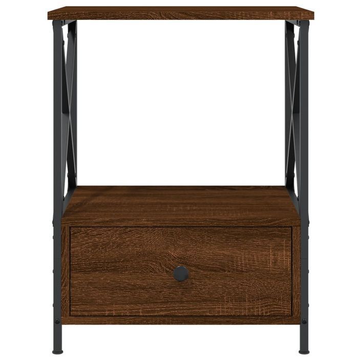 Table de chevet chêne marron 50x41x65 cm bois d'ingénierie - Photo n°5