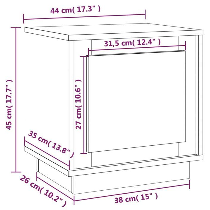 Table de chevet chêne sonoma 44x35x45 cm bois d'ingénierie - Photo n°11