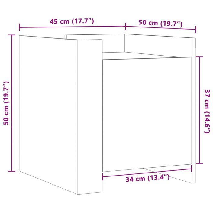 Table de chevet chêne sonoma 45x50x50 cm bois d’ingénierie - Photo n°11