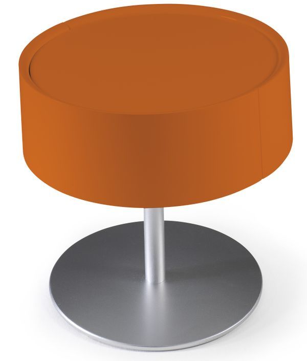 Table de chevet design Orange laqué Torsada - Photo n°1