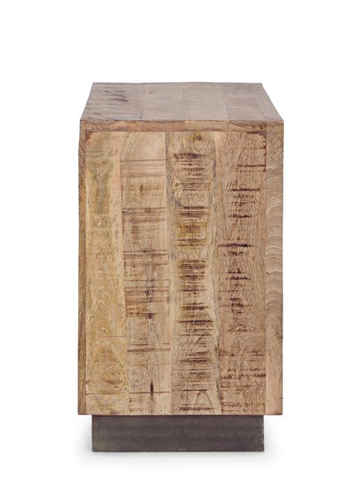 Table de chevet en bois de manguier 3 tiroirs Ely L 45 cm - Photo n°7