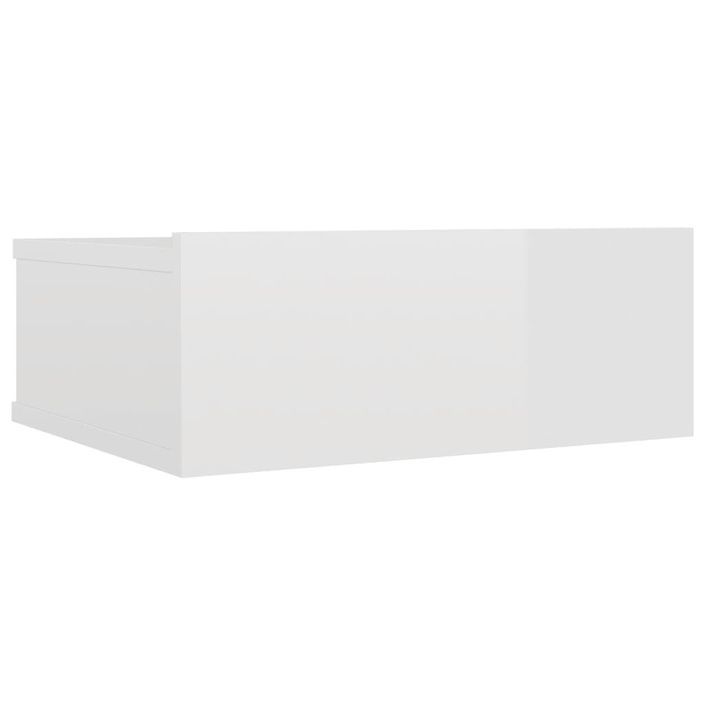 Table de chevet flottante Blanc brillant 40x30x15 cm - Photo n°2