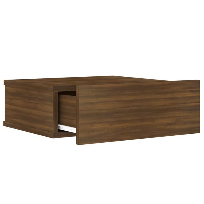 Table de chevet flottante Chêne marron 40x30x15 cm - Photo n°7