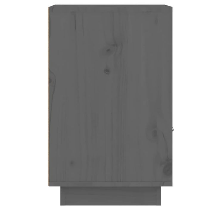 Table de chevet Gris 40x34x55 cm Bois de pin massif - Photo n°7